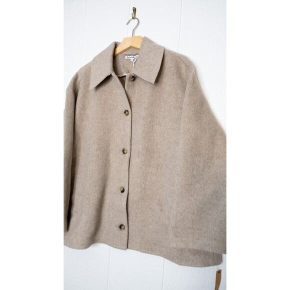 REFORMATION 'Rocky' Oversized Wool Shirt Jacket in Beige US L NWT - Picture 7 of 13